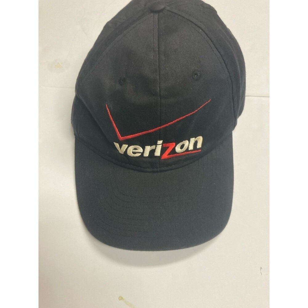 Verizon FiOS Black Baseball Cap Hat 100% Cotton One Size 1-888-GET-FIOS